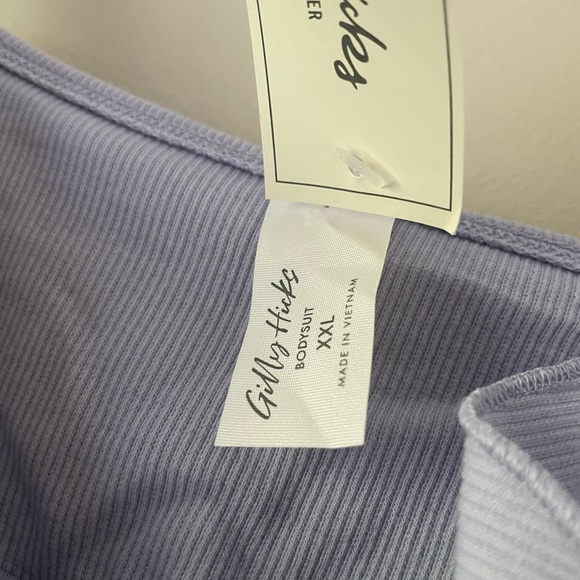 Hollister Gilly Hicks Ruffle Tie Front Cheeky Bodysuit, Light Blue - Picture 4 of 6